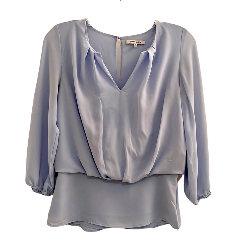 Baby Blue Naked Zebra 3/4 sleeve blouse- S